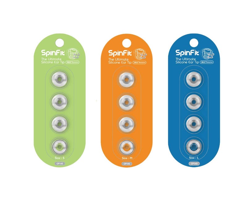 SpinFit سبين فيت CP145 لسماعات الأذن - L - أطراف أذن سيليكون حاصلة على براءة اختراع للاستبدال، ملائمة آمنة وراحة قصوى (2 زوج) (لأقطار الفوهة من 5-6 مم) - Image 2